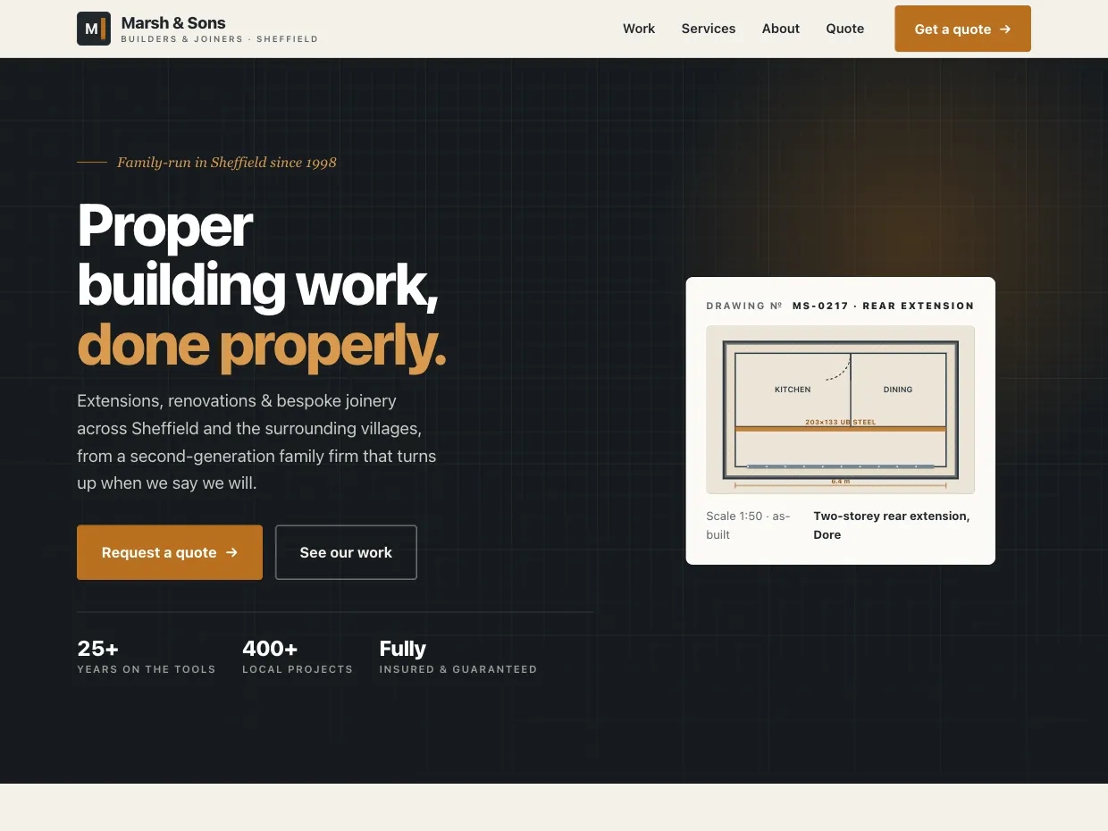 Marsh & Sons builders demo website